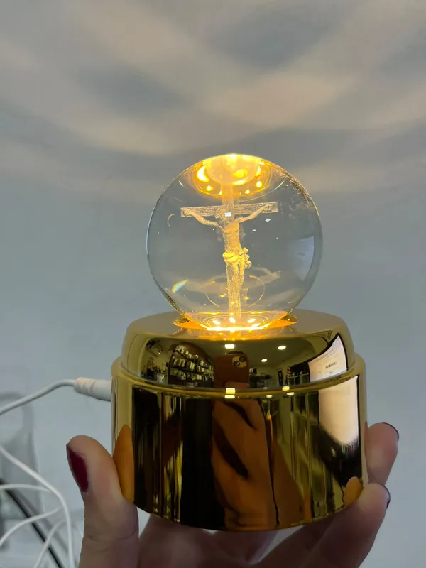 Lampara esfera de cristal giratoria 6cm - FoxCel