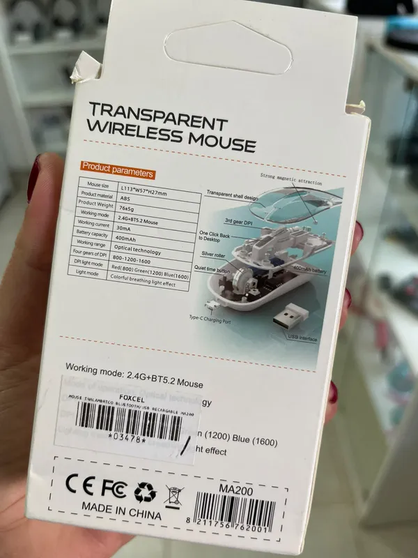 Mouse inalambrico BT/2.4g recargable - FoxCel