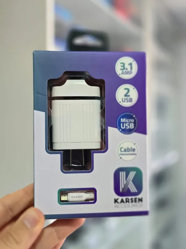 Cargador V8 Micro 2usb 3.1a Karsen - FoxCel